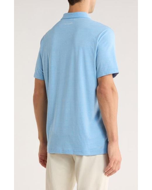 Travis Mathew Blue Heathered Polo for men