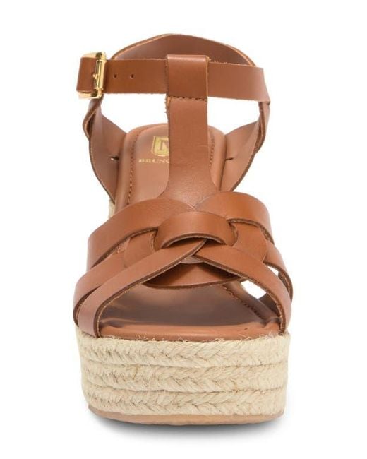 Bruno Magli Brown Estra Espadrille Platform Wedge Sandal