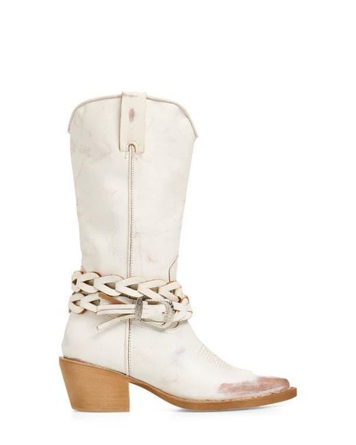 Steve Madden White Ames Western Boot