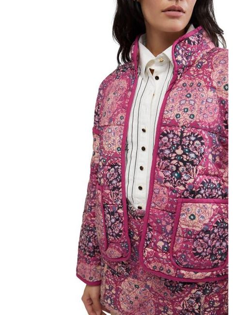 Free People Red Chloe Floral Print Jacket
