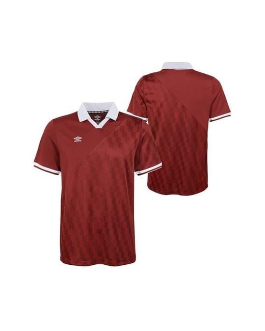 Umbro Red Split Stripe Jersey Polo for men