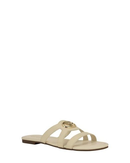 Guess Metallic Layora Slide Sandal