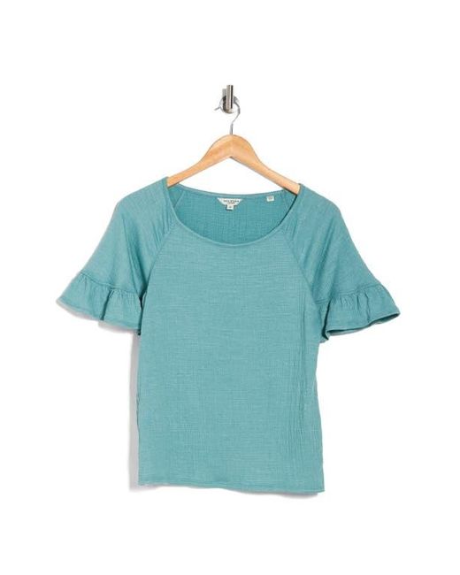 Max Studio Blue Flutter Texture Knit T-Shirt