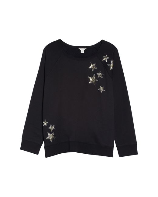 Caslon Black Star Embellished Sweatshirt