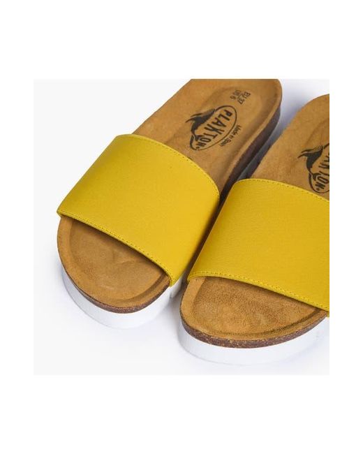 Plakton Yellow Solid Slide Sandal