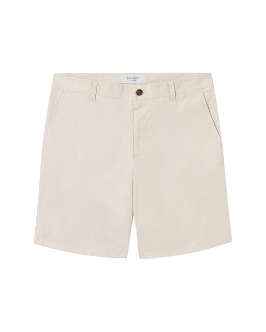 Les Deux White Jared Twill Chino Shorts for men