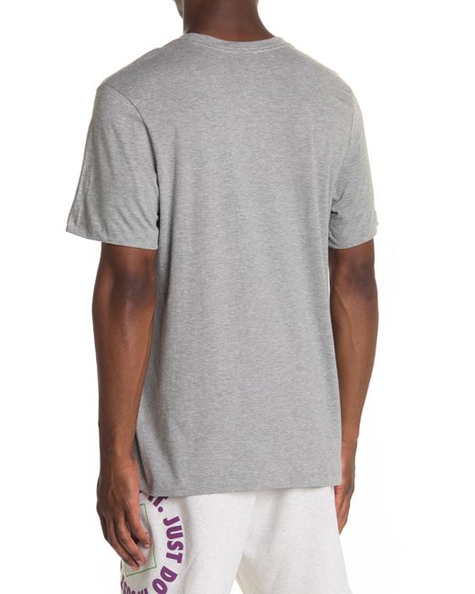 Nike Gray Icon Swoosh Cotton Graphic T-shirt for men