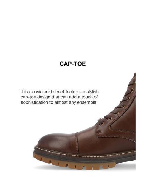 Vance Co. Brown Fegan Cap Toe Boot for men