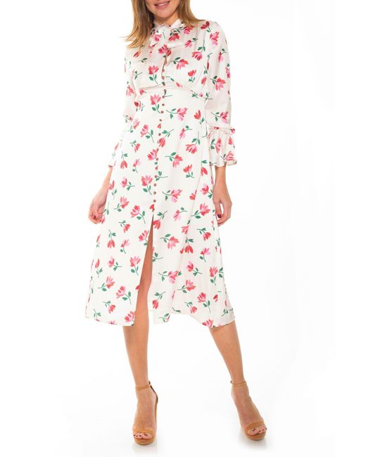 alexia admor blue ivory floral dress