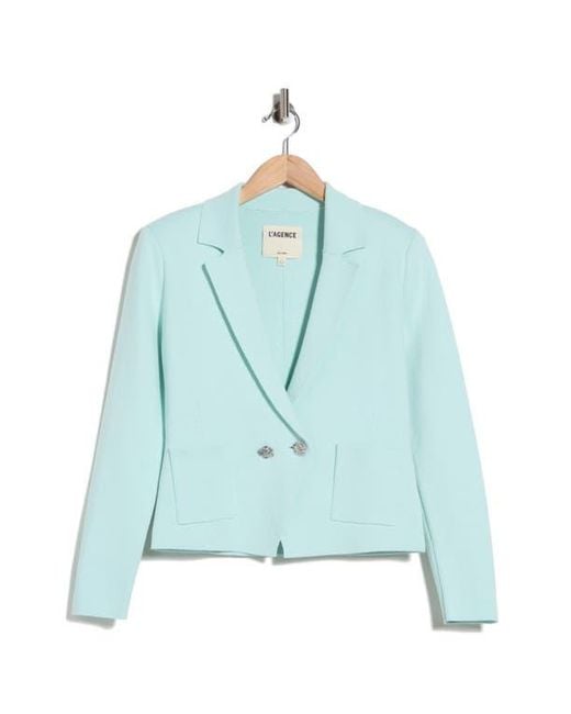 L'Agence Blue Sofia Knit Blazer