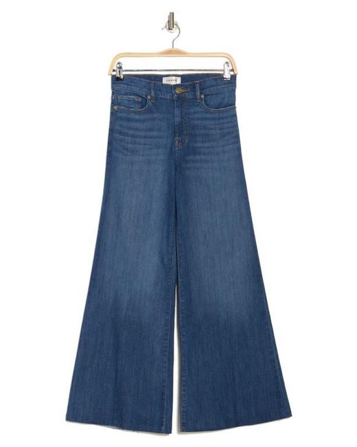 FRAME Blue Palazzo Crop Cutoff Jeans