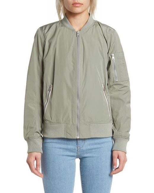 Levi's Blue Ma-1 Satin Bomber Jacket