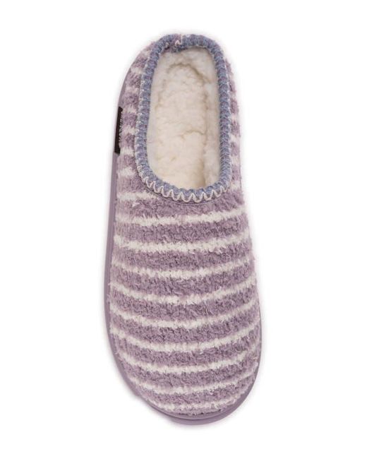 Muk Luks Purple Janna Cozy Crew Faux Shearling Lined Clog
