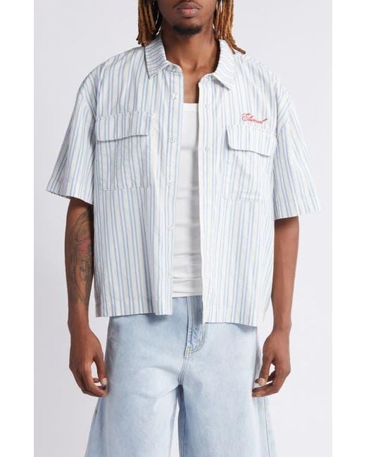 Elwood Boxy Short Sleeve Oxford Button-Up Shirt in White for