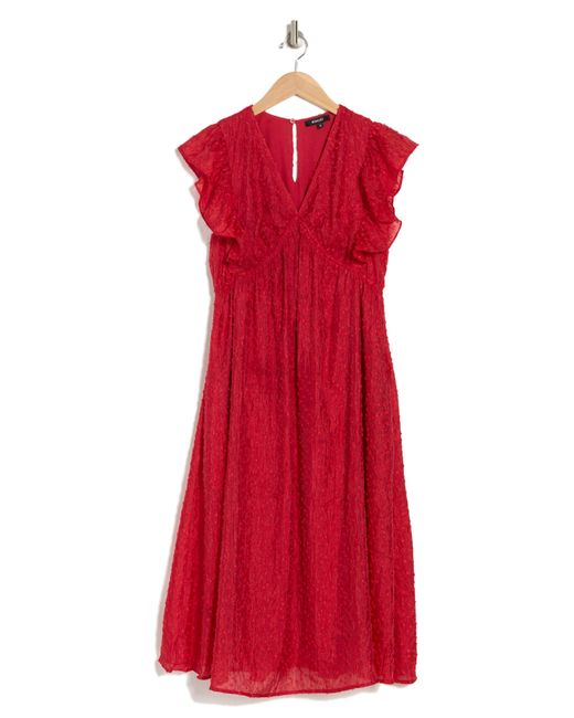 Wishlist Red Jacquard Babydoll Dress