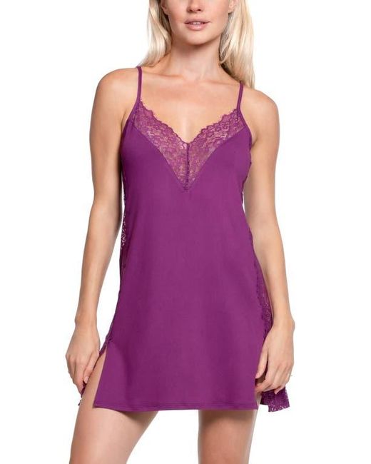 In Bloom Purple Brit Lace & Satin Chemise
