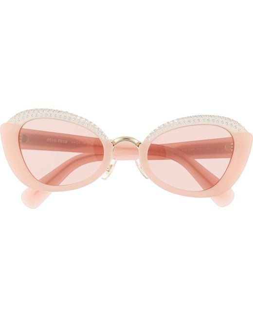 Miu Miu Pink Crystal Butterfly Sunglasses for men