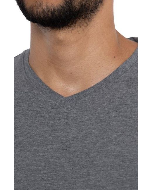 Xray Jeans Gray V-Neck Long Sleeve T-Shirt for men