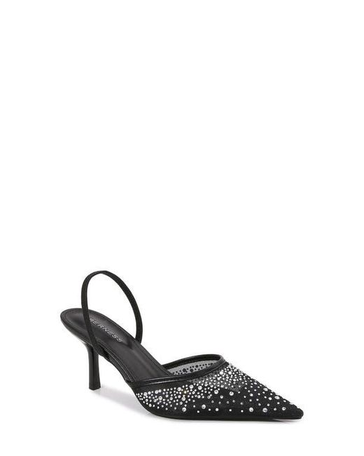BERNESS Black Cara Rhinestone Mesh Pump