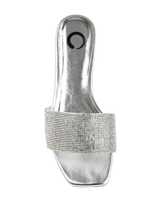 Journee Collection White Grayce Square-Toe Slide