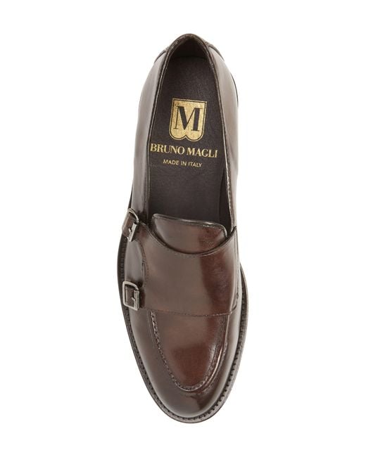 Bruno Magli Brown Blake Monk Shoe for men