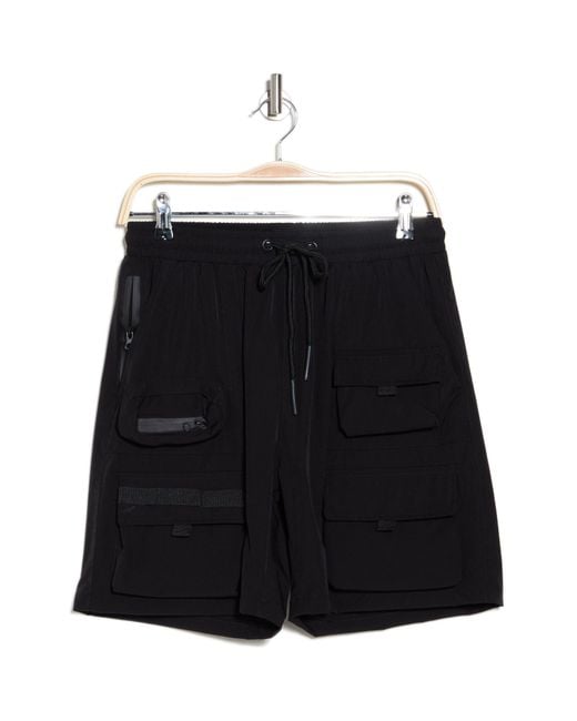 American Stitch Black Nylon Tactical Shorts for men