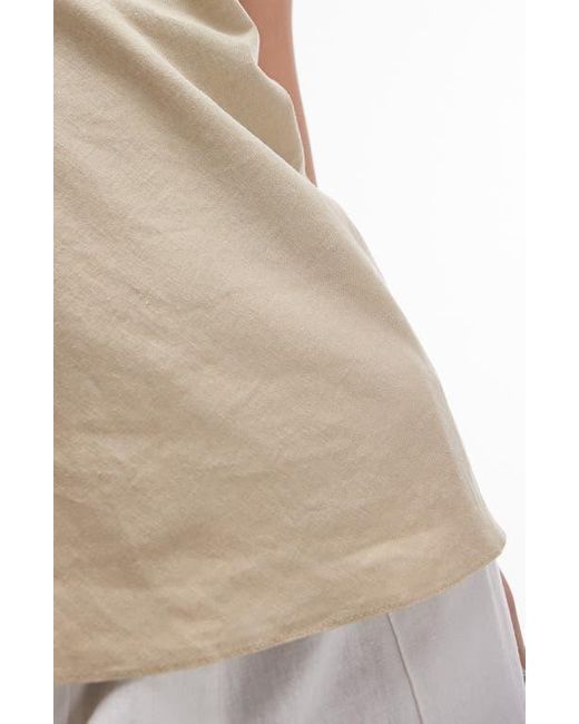 TOPSHOP Natural Linen Look Longline Bandeau