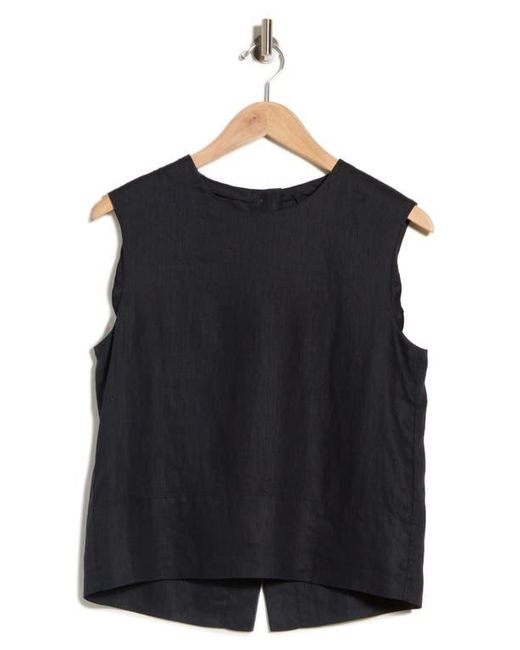 Theory Blue Button Back Sleeveless Shell