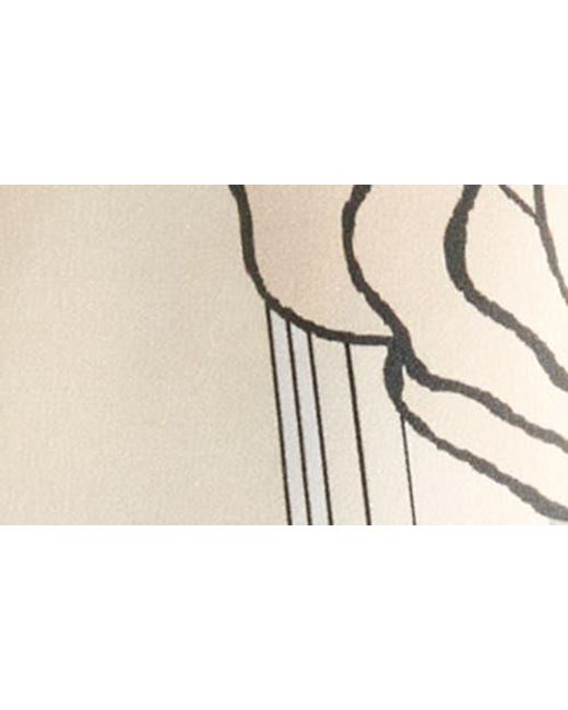 La Fiorentina Natural Floral Print Silk Scarf