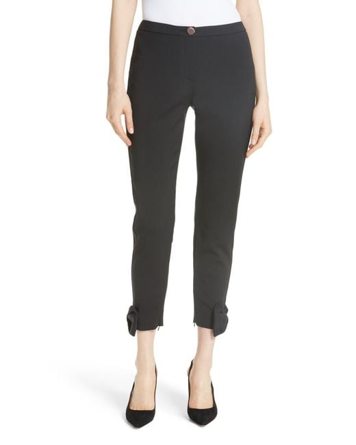 Ted Baker Black Toplyt Bow Cuff Ankle Pants