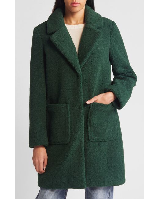French Connection Green Faux Fur Teddy Coat