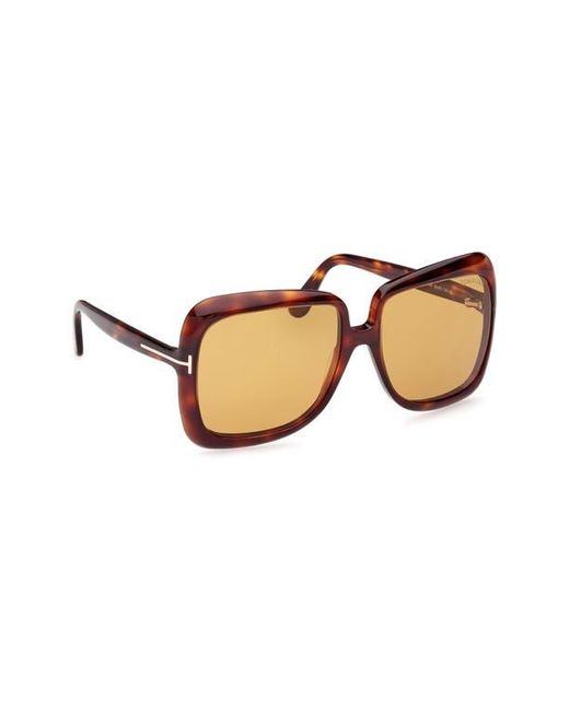 Tom Ford Natural Lorelai 59Mm Square Sunglasses