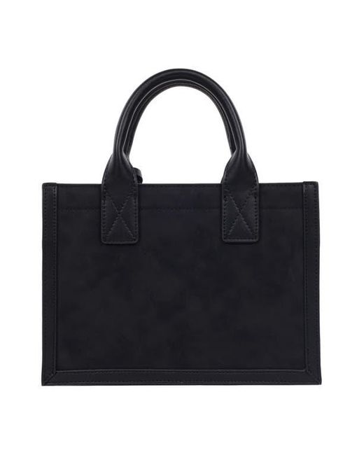 True Religion Black Top Handle Box Tote Bag