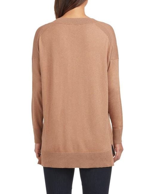 Matty M Natural Side Slit Sweater