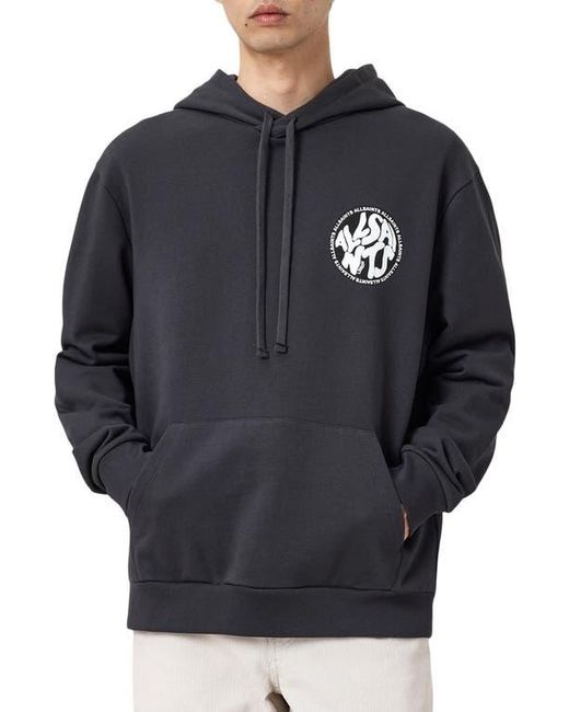 AllSaints Gray Distortion Oth Hooded Pullover for men