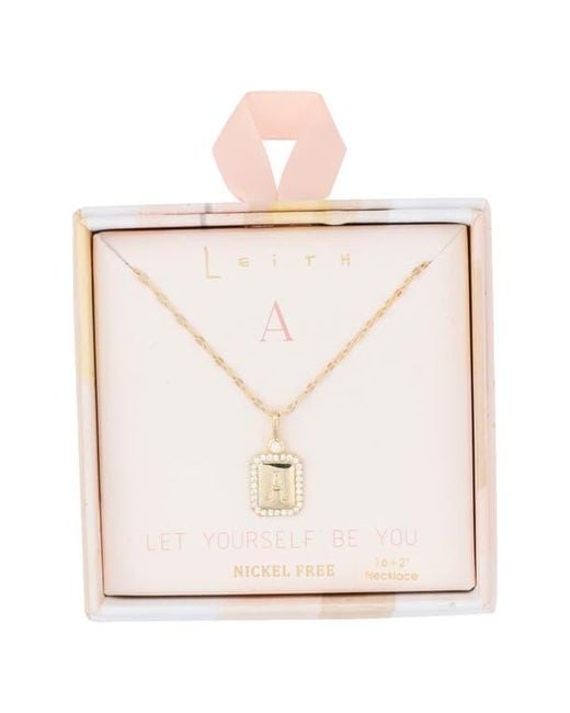 Leith Metallic Initial Pendant Necklace