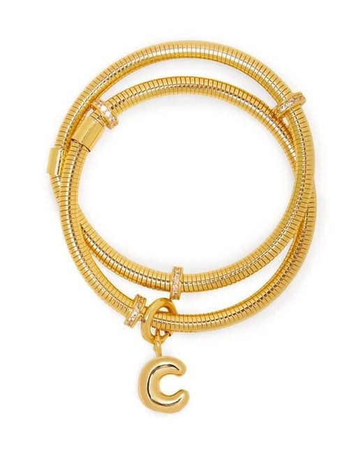 Saachi Metallic Bubble Charm Initial Bracelet