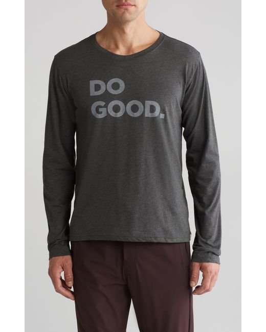 COTOPAXI Gray Do Good Organic Cotton & Recycled Polyester Long Sleeve T-shirt for men