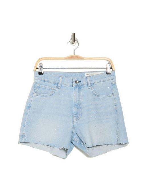 Rag & Bone Blue Retro Embellished Cutoff Denim Shorts