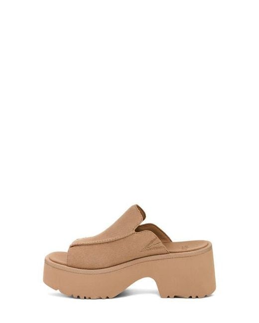 Ugg Brown New Heights Platform Slide Sandal