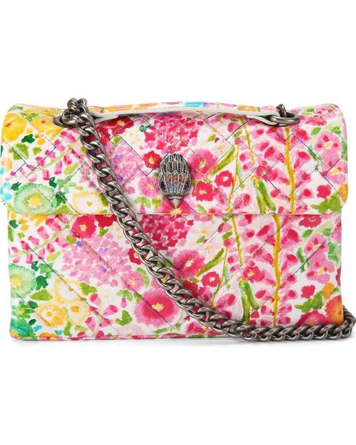 Kurt Geiger Pink Floral Couture Kensington Floral Quilted Leather Crossbody Bag