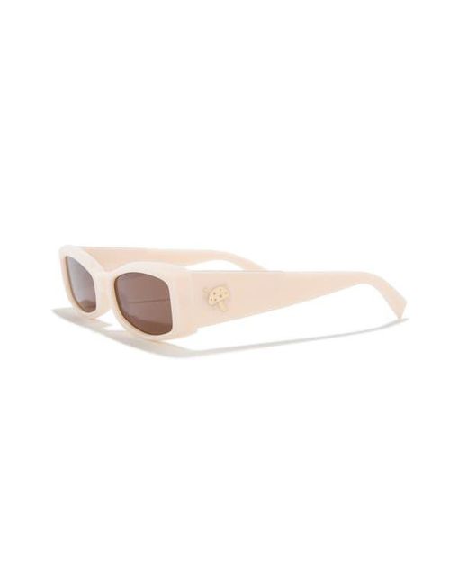 Le Specs White Pretense 54Mm Rectangular Sunglasses