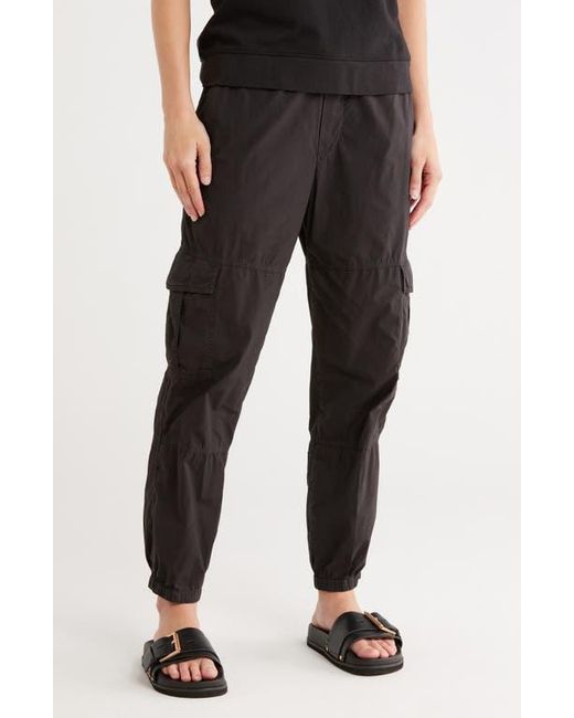 James Perse Black Stretch Poplin Cargo Pants