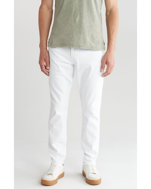 7 For All Mankind White Adrien Slim Fit Jeans for men