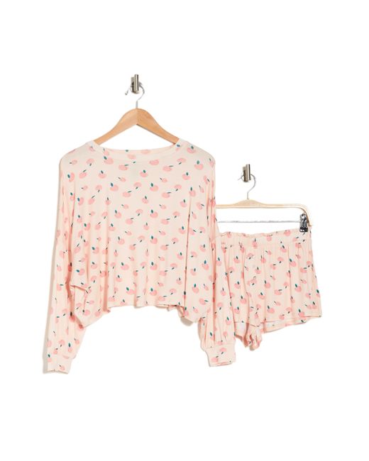 Honeydew Intimates Pink Lounge Life Long Sleeve Top & Shorts Pajamas