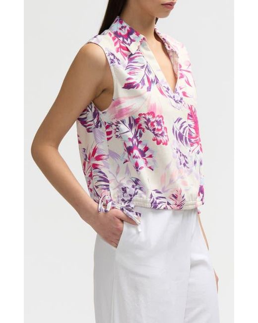 NVLT White Sleeveless Drawstring Hem Top