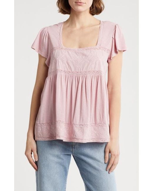 売れ筋商品|||ラッキーブランド カットソー トップス レディース Women's Embroidered Cotton Tie-Neck Top Whisper White SweatyRocks Summer Tops for Women Embroidery Lace Eyelet