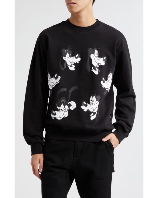 Noon Goons Black X Disney Moodswing Goofy Cotton Graphic Sweatshirt for men