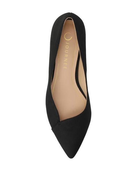Journee Collection Black Carmin Pointed Toe Flat