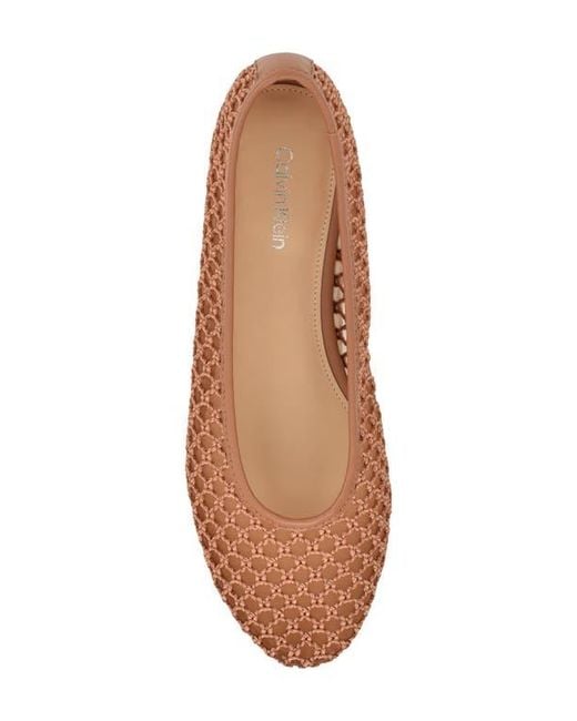 Calvin Klein Brown Delicate Mesh Ballet Flat